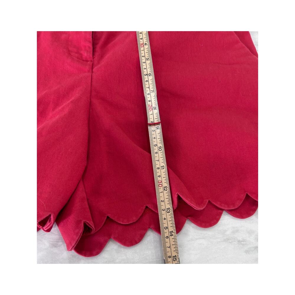 The Limited Red Scalloped Hem Shorts Size Medium / 10 | Cotton Blend Women’s - Picture 10 of 11